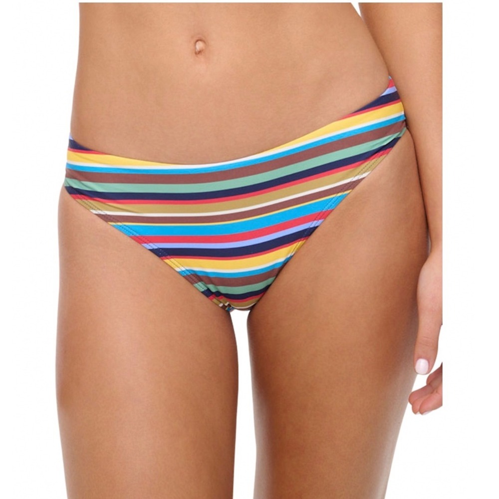 STAUD Gemma Bikini Bottom Market Stripe Multicolor Striped Swim XS NEW